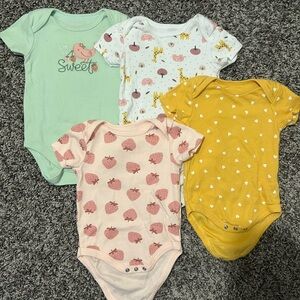 Charming Baby Bodysuit Set - Mint, Pink, Yellow